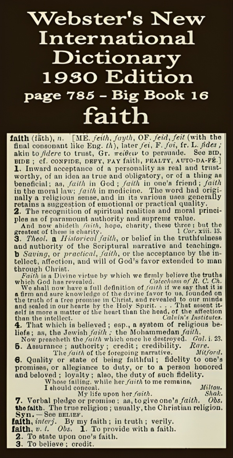 Webster's definition of Faith