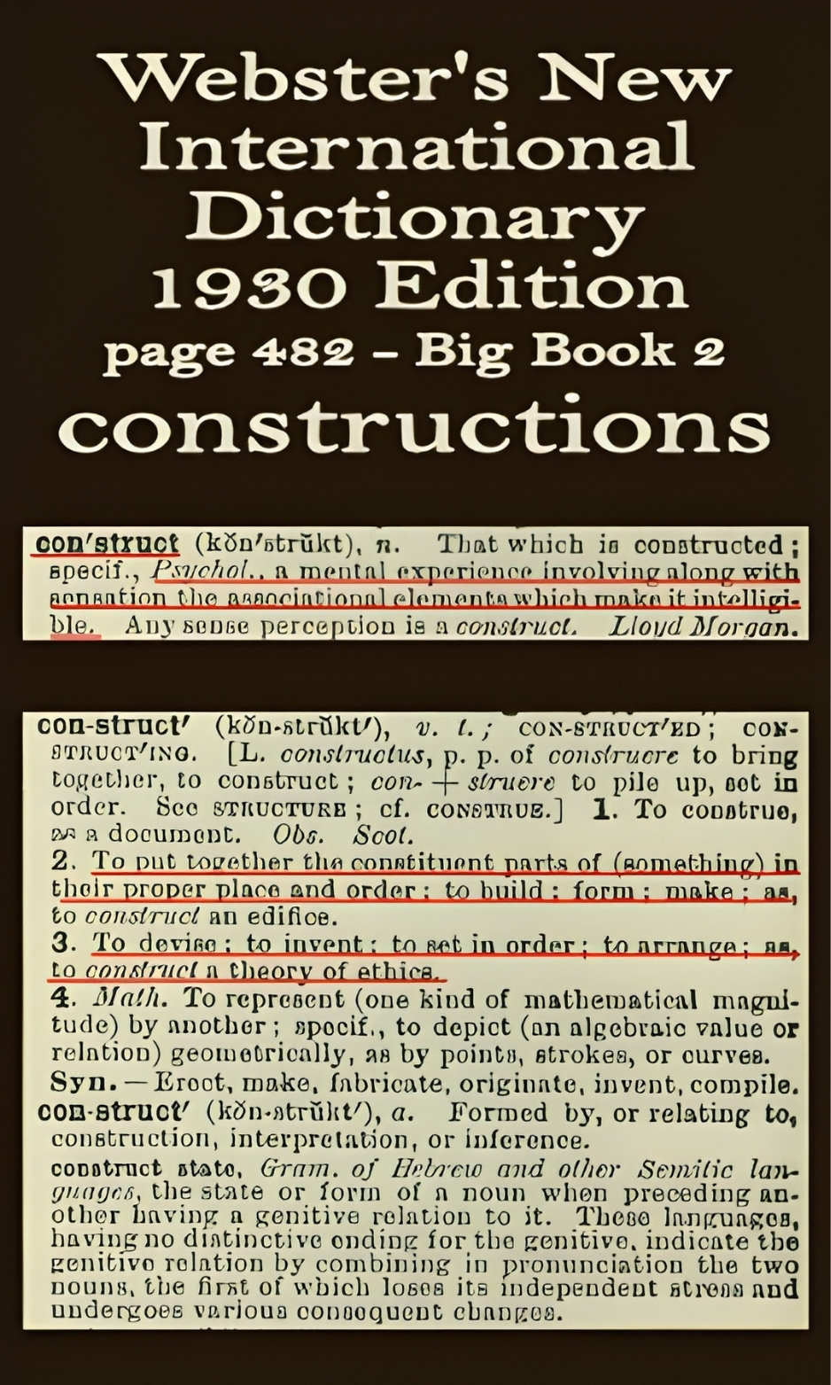 Webster's definition of constructions