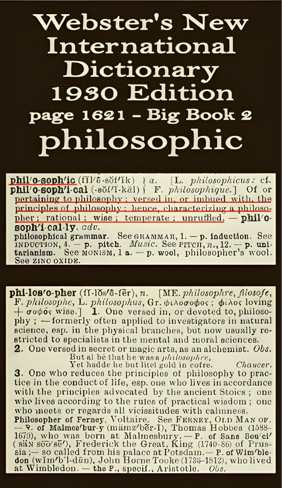 Webster's definition of philosophic