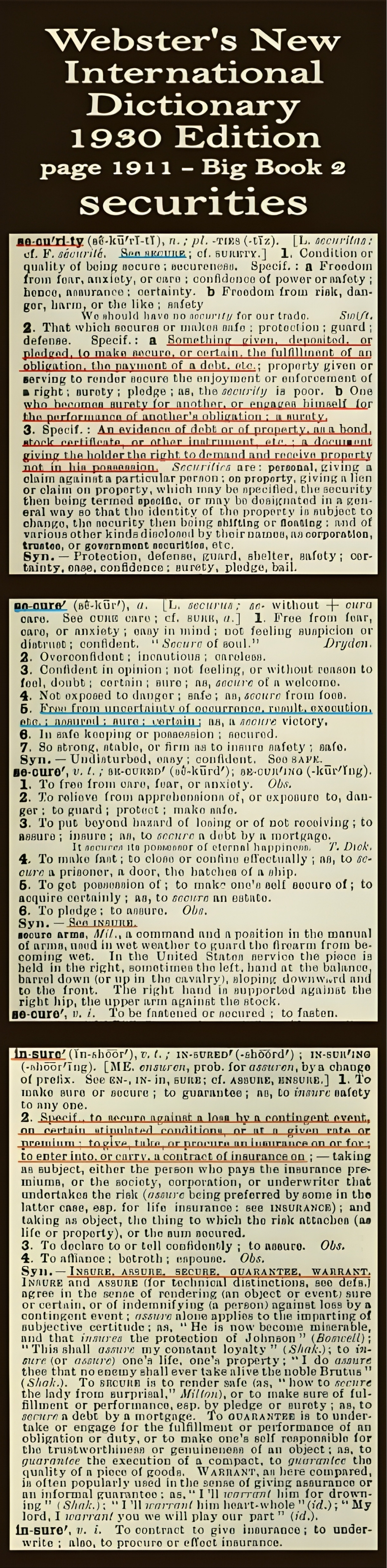 Webster's definition of securities