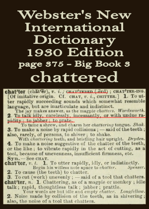 Webster's definition of chattered