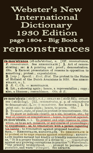 Webster's definition of remonstrances