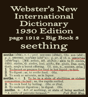 Webster's definition of seething