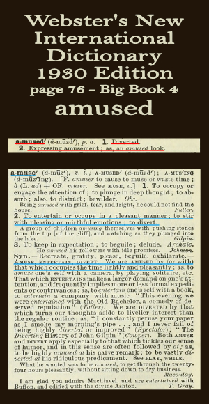 Webster's definition of amused
