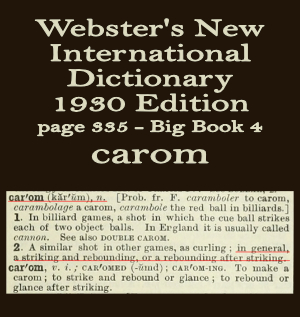 Webster's definition of carom