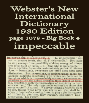 Webster's definition of impeccable