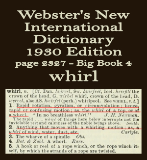 Webster's definition of whirl