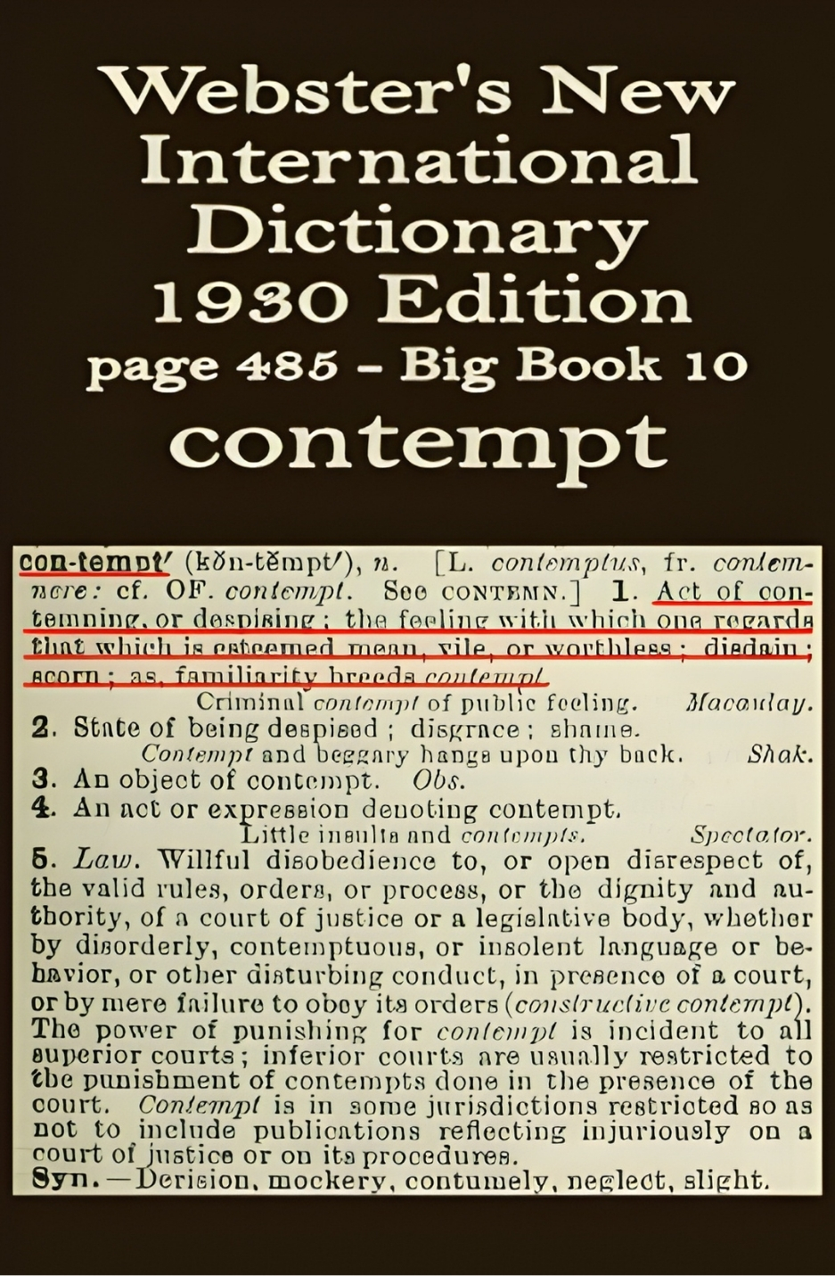 definition of contempt