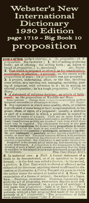 Webster's definition of proposition