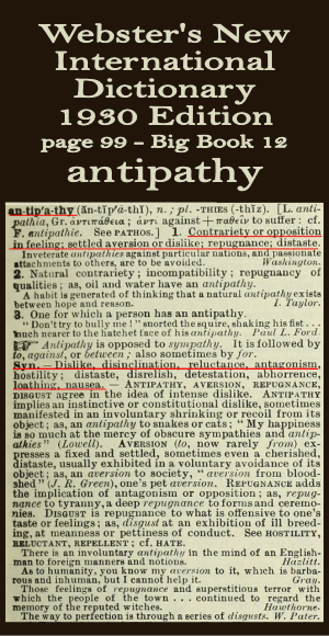 Wester's definition of antipathy