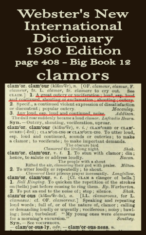 Wester's definition of clamors