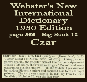 Wester's definition of Czar