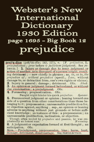 Wester's definition of prejudice