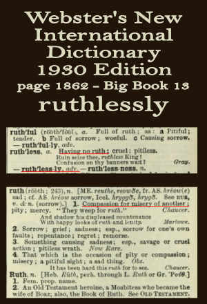 Webster's definition of ruthlessly