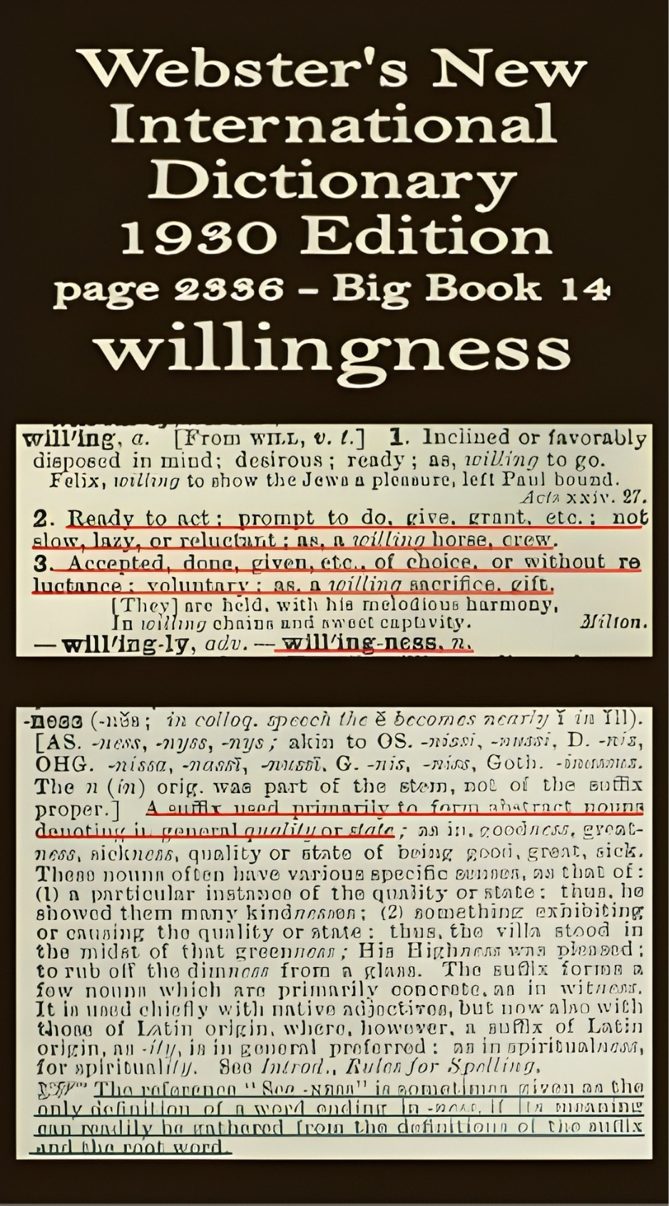 Wester's definition of willingness