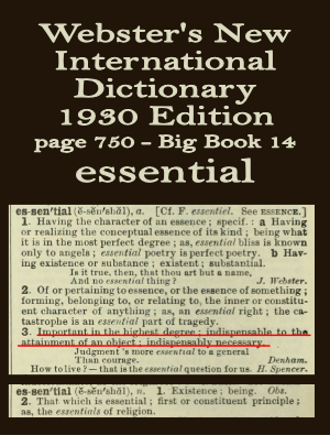 Wester's definition of essential