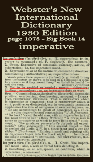 Webster's definition of imperative