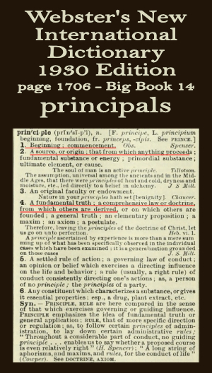Webster's definition of principles
