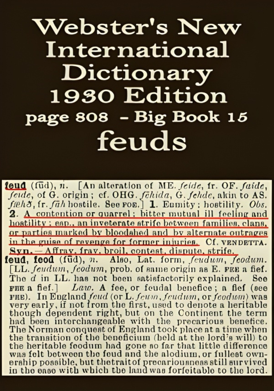 Webster's definition of feuds
