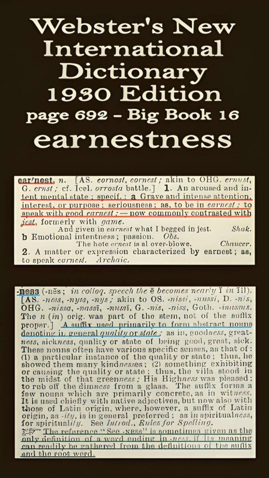 Webster's definition of Earnestness