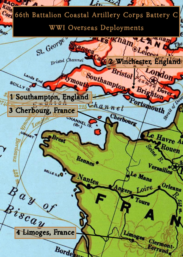 WWI Locations In England & France Where Bill Wilson Served