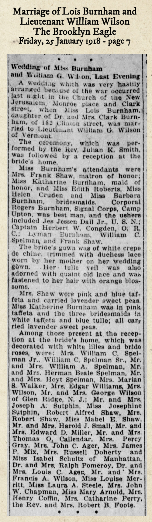 Newspaper article - Lois marries Bill