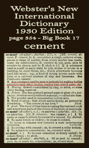 Webster's definition of cement