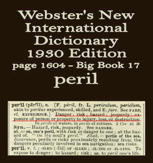 Webster's definition of peril