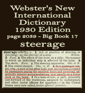 Webster's definition of steerage