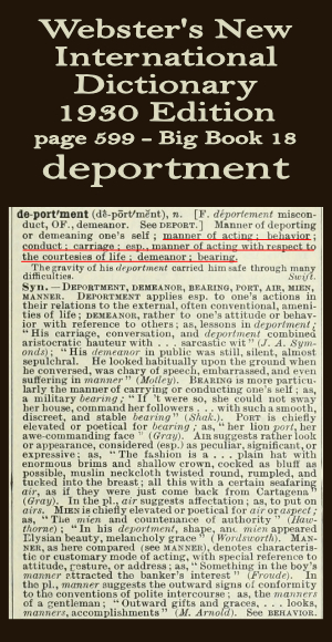 Webster's definition of deportment