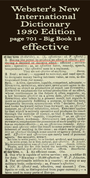 Webster's definition of effective