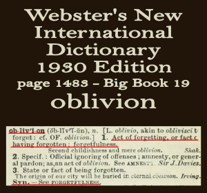 Webster's definition of oblivion