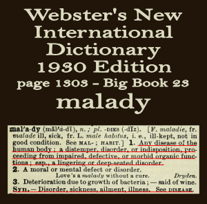 Wester's definition of malady