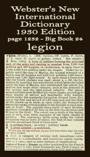 Webster's definition of legions