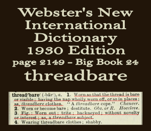 Webster's definition of threadbare