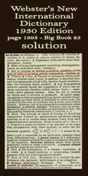 Webster's definition of solution