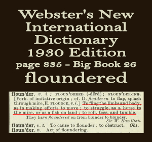 Webster's definition of floundered
