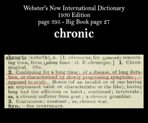 Wester's definition of chronic
