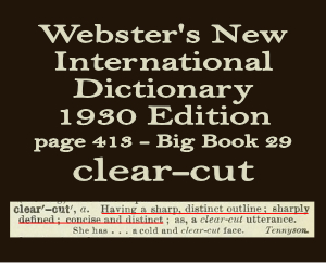 Webster's definition of clear-cut