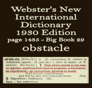 Wester's definition of obstacle
