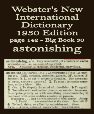 Webster's definition of astonishing
