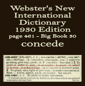 Webster's definition of concede