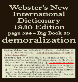 Webster's definition of demoralization