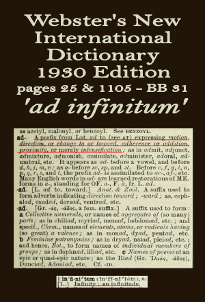 Webster's definition of <em>ad infinitum</em>