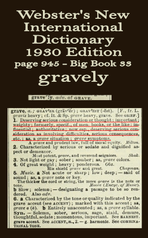 Webster's definition of gravely