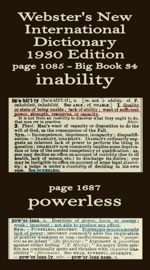 Webster's definition of inability