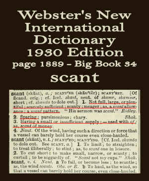 Webster's definition of scant