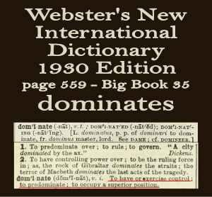 Webster's definition of dominates