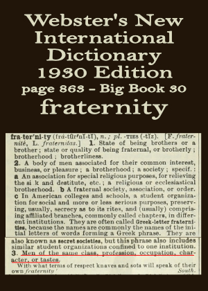 Webster's definition of fraternity