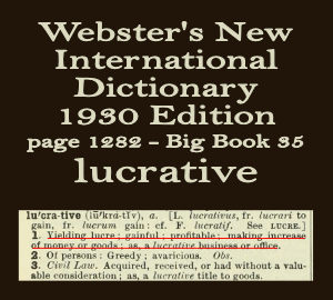 Webster's definition of lucrative